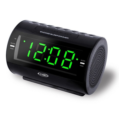 Jensen Digital Am/fm Weather Band Alarm Clock Radio With Noaa Weather Alert  And Top Mounted Red Led : Target