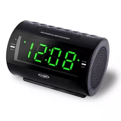 JENSEN AM/FM Digital Dual Alarm Clock Radio with LED Display, Nature Sounds, Aux-in (JCR-210)
