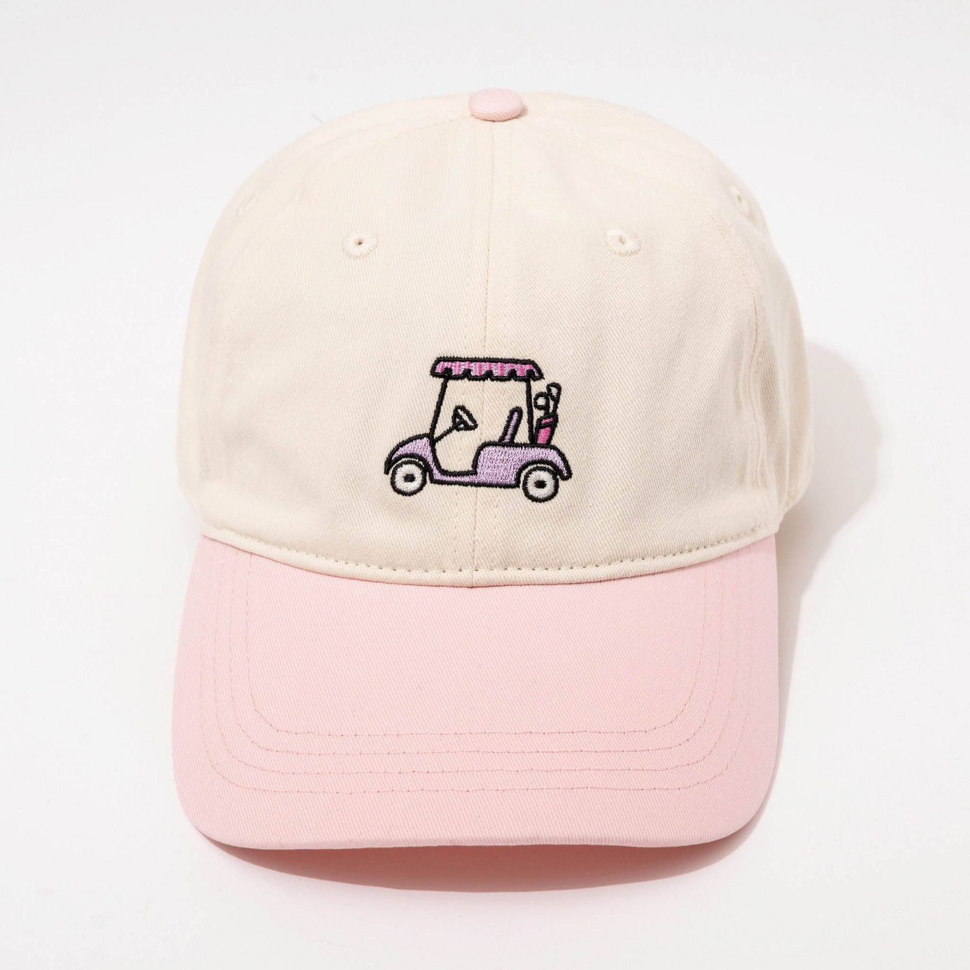 Golf Cart Hat - Frasier Sterling Purple/Pink: Adjustable Cotton Baseball Hat