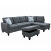 DOMETOUR Living Room Sofa Set 3Pcs(Sofa+Chaise+Ottoman) - 2 of 4