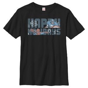 Boy's Marvel Happy Holiday Heroes T-Shirt - 1 of 4