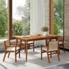 SKRAN Farmhouse Patio Acacia Wood Dining Table, Rectangular Dining Table for Backyard,Garden or Indoor, Teak Brown - 2 of 4