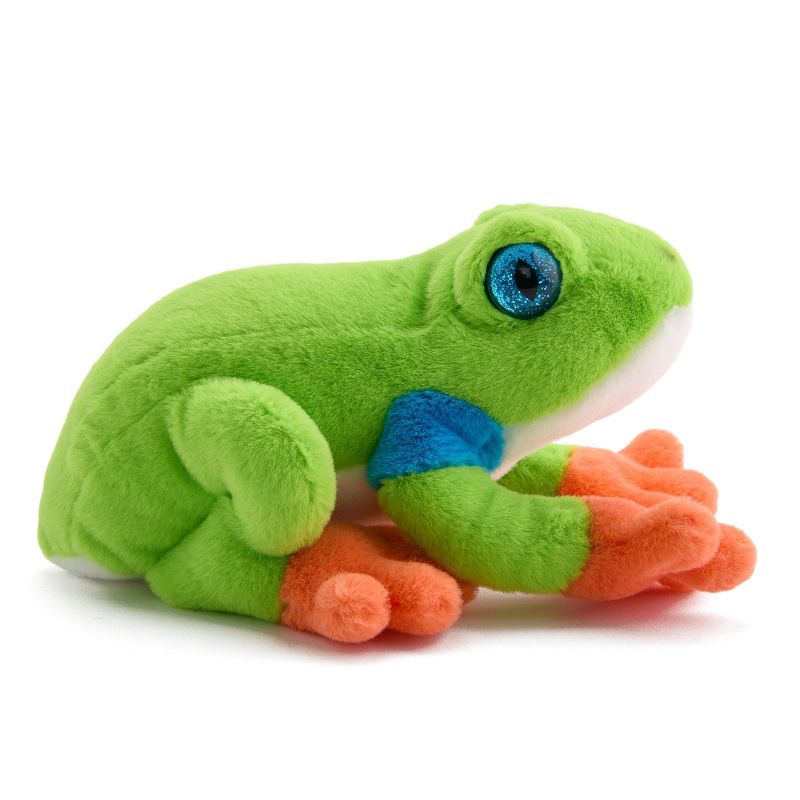 FAO Schwarz 8&#34; Green Glitter Dart Frog Toy Plush, 4 of 10