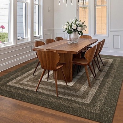 Area Rugs for Living Room Large Soft Washable Rug Cottage Rustic Braided Print Floor Cover Non Slip Non Shedding Stain