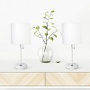 Creekwood Home Set of 2 Contemporary Bedside White Table Lamps with USB Port White Shade - 4 of 4