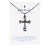 Anna-Kaci Gunmetal Crystal Cross Fashion Necklace with Message Card Envelope Jewelry Gift - 2 of 4