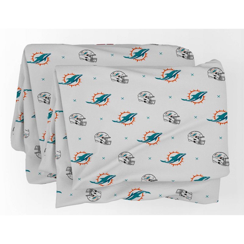 NFL Miami Dolphins Small X Twin Sheet Set - 3pc, 2 of 4