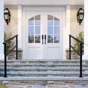 Famapy Adjustable Wrought Iron Handrail for 3-5 Steps �?Outdoor Stair Rail for Porch, Garden, Patio - 1 of 4