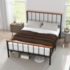 Infans Queen Metal Platform Bed Frame Mattress Foundation with Headboard Industrial - 4 of 4
