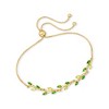 Pure Collection by Ross-Simons 0.70 ct. t.w. Chrome Diopside and .30 ct. t.w. Peridot Leaf Bolo Bracelet in 18kt Gold Vermeil Size - 3 of 4