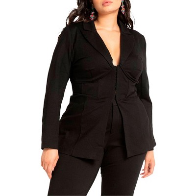 ELOQUII Women's Plus Size Corset Blazer