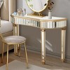 Console Table Glam with Fluted Glass Panels and Crystal Knob Drawer for Entryway 47in-3irtyhousy - 3 of 4