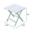 Northbeam Outdoor Portable Foldable Wooden Adirondack Deck Lounge Chair, White, 2 Pack & Merry Products Acacia Hardwood Flat Folding Side Table, White - 4 of 4