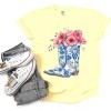 Simply Sage Market Cowboy Boots Floral Garment Dyed Tee - 3 of 4