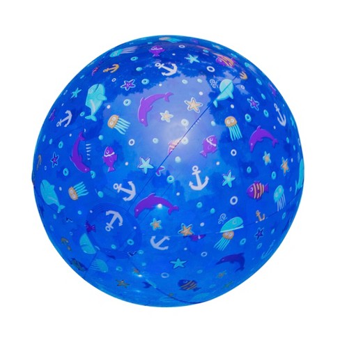 Inflatable Blue & Yellow Fish Swimming Pool & Beach Ball, 27-Inch