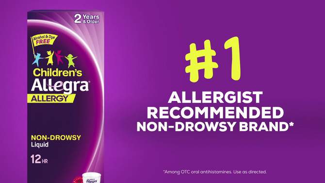 Children's Allegra 12 Hour Allergy Relief Oral Suspension - Berry Flavor - Fexofenadine Hydrochloride - 8 fl oz, 2 of 12, play video