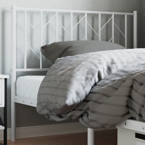 vidaXL Metal Headboard for Bed with Back Support, Steel Construction, Modern Design, Perfect for Bedroom Décor, White 39.4" - 1 of 4
