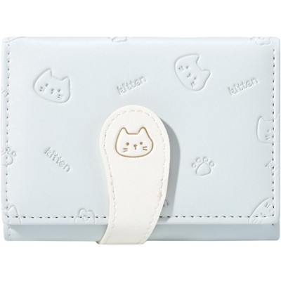 FATMOON Cute Cat Wallet for Women - Small & Portable PU Leather Bifold Card Holder with ID Window,Perfect for Daily Travel and Everyday Use