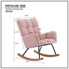 Without Soft Seat Rectangular Modern Rocking Chair with High Backrest Armrests Ergonomic Design Lounge Recliner Chair for Living Room Bedroom - 3 of 4
