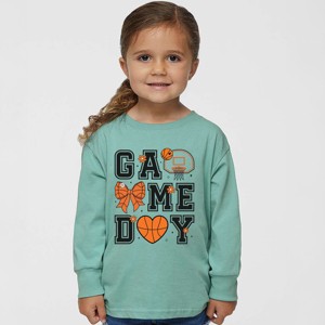 The Juniper Shop Basketball Game Day Coquette Toddler Long Sleeve Tee - 1 of 4
