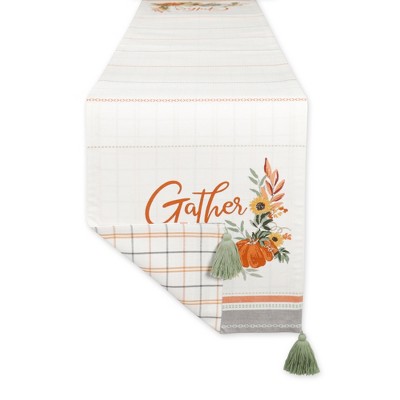 Gather Fall Squash Reversible Cotton Table Runner 14x72