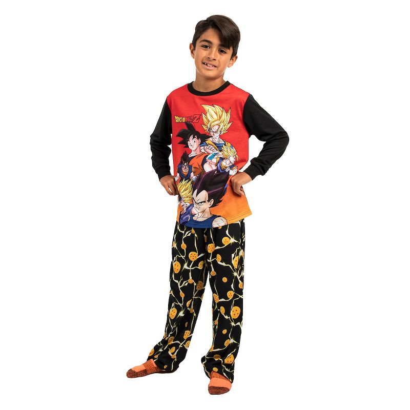 Youth Dragon Ball Z Sleepwear Set: Long-Sleeve Tee Shirt, Sleep Shorts, and Sleep Pants, 2 of 5