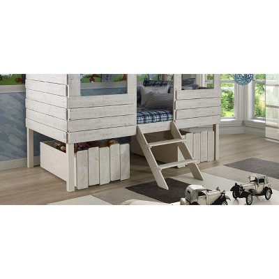 Donco Kids Twin Tree House Loft Drawers Rustic Sand