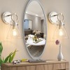 POWLIG 11.42-in 1-Light Nickel Modern Industrial Wall Sconces with Cone Clear Glass Shade (Set of 2) - 2 of 4