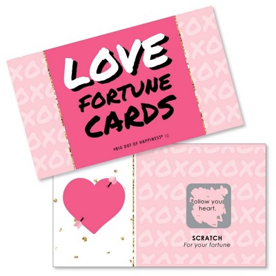 Big Dot of Happiness Be My Galentine - Galentine's and Valentine's Day Party Game Scratch Off Love Fortune Cards - 22 Count