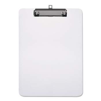 UNIVERSAL Plastic Clipboard with Low Profile Clip 1/2" Capacity Holds 8 1/2 x 11 Clear 40310