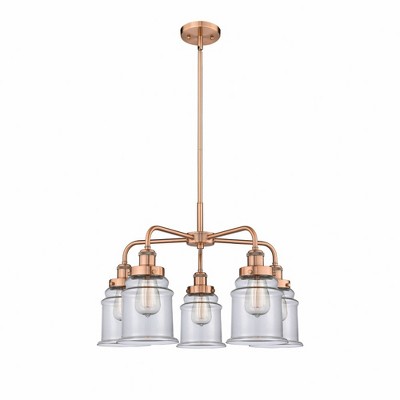 Canton - 5 Light Stem Hung Chandelier In Industrial Style-16.25 Inches Tall and 24 Inches Wide