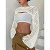Womens Cropped Sweater Crochet Knit Crop Tops See Through Y2k Knit Sweater Beach Cover Ups - 4 of 4