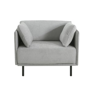 Lirago, Vintage Gray Faux Leather Lounge Chair - Solid Wood Frame, Steel Legs, Modern Design for Living Room & Office - 1 of 4