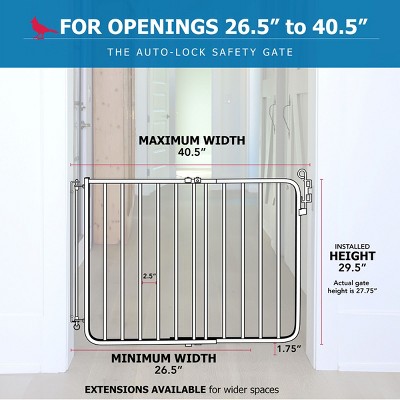 White Metal Auto-Lock Baby and Pet Safety Gate