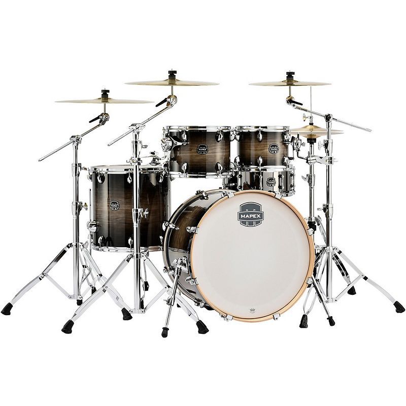 Mapex Armory Series Exotic Rock 5-Piece Shell Pack With 22" Bass Drum Black Dawn, 1 of 4