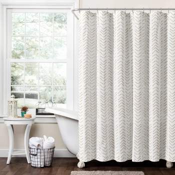 72"x72" Hygge Modern Arrow Linen Shower Curtain - Lush Décor