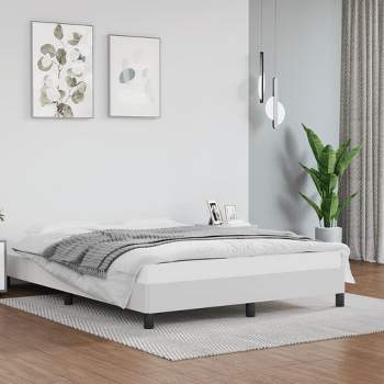 vidaXL Queen Size Bed Frame - Modern Design, White Faux Leather, Comfortable and Durable
