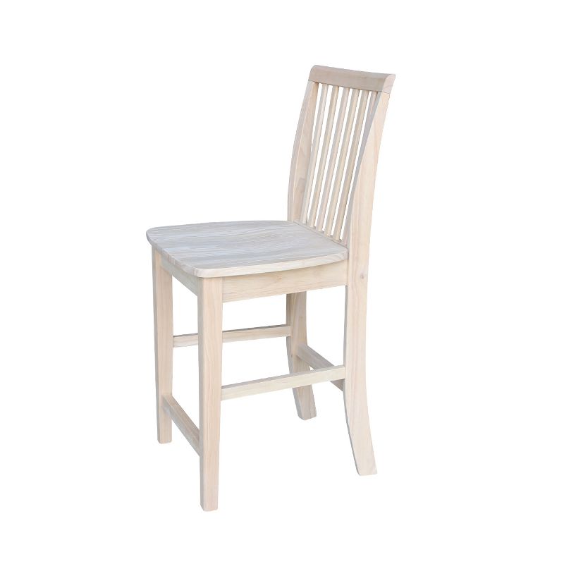 Mission Slat Back Counter Height Barstool Unfinished - International Concepts, 6 of 11
