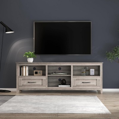 Acekool TV Stand with Drawers and Open Shelf, Large Storage Entertainment Console for TVs up to 70 Inches, Black
