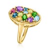 Ross-Simons 2.07 ct. t.w. Multi-Gemstone Oval Ring With Single Lab-Grown Diamond in 18kt Gold Over Sterling - 3 of 4