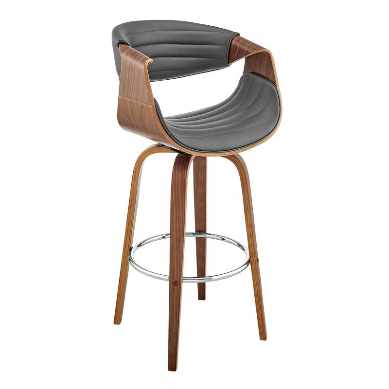 30" Arya Swivel Counter Height Barstool with Faux Leather - Armen Living, 1 of 10
