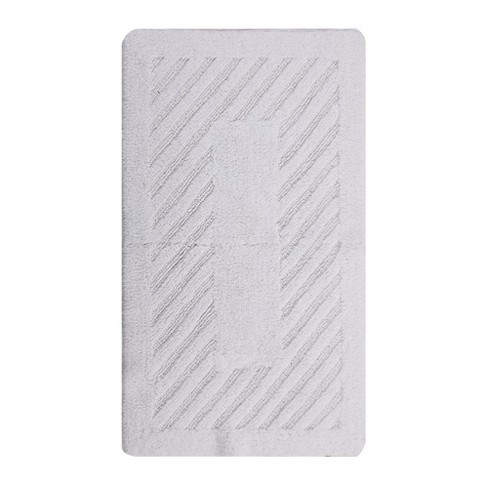 Diagonal Racetrack 100% Cotton Reversible Bath Rug White By ...
