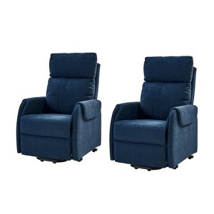 Set of 2 Miriam Upholstered Lift Assist Power Recliner Chair for Elderly | Artful Living Design - 1 of 4