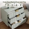 3 Drawer Dresser for Bedroom, Nightstand Chest of Drawers, Modern Wood Storage Dresser Organizer with Gold Metal Handles & Anti-Tipping Device - 3 of 4