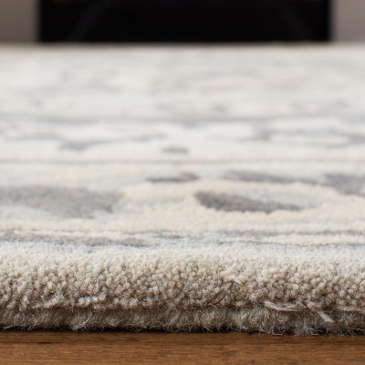 Empire Beige and Light Grey Hand-Tufted Wool Area Rug 2' x 3'