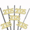Big Dot of Happiness Gold Glitter 2025 Party Straws - No-Mess Real Gold Glitter Cut-Out Numbers New Year's Eve Party Paper Straws - Set of 24 - 3 of 4