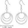 Sterling Silver Circle Dangle Earrings - Minimalist Hoop Loops with Comfortable Fish Hook Closure - 4 of 4