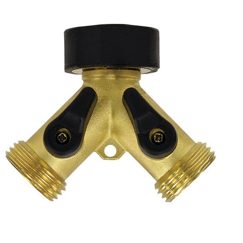 Gilmour Brass Threaded Male Y-Hose Connector with Shut Offs - image 1 of 4