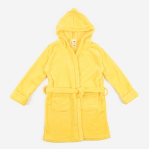 Leveret Kids Fleece Solid Color Hooded Robe - 1 of 4