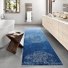 Washable Rugs Modern Abstract Semicircular Floral Print Area Rug Soft Touch Throw Carpet for Living Room Stain Resistant Throw Carpet - 2 of 4